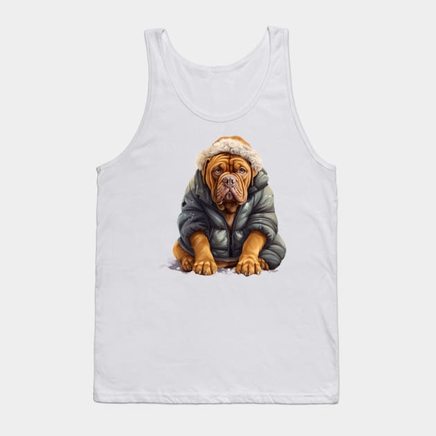 Winter Dogue de Bordeaux Dog Tank Top by Chromatic Fusion Studio